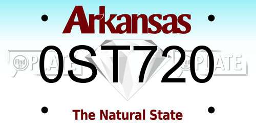0ST720 Arkansas License Plate