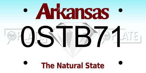0STB71 Arkansas License Plate