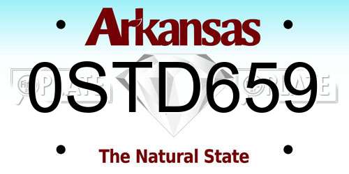 0STD659 Arkansas License Plate