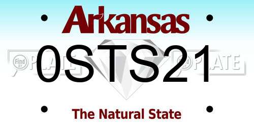 0STS21 Arkansas License Plate