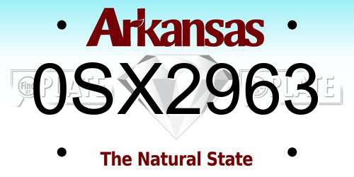 0SX2963 Arkansas License Plate