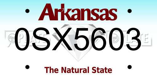 0SX5603 Arkansas License Plate
