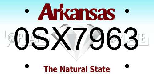 0SX7963 Arkansas License Plate
