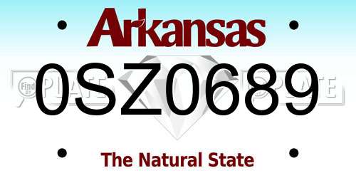 0SZ0689 Arkansas License Plate