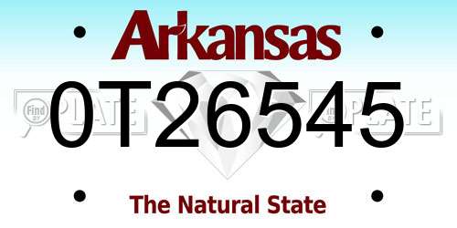 0T26545 Arkansas License Plate