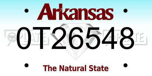 0T26548 Arkansas License Plate
