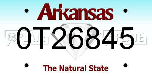 0T26845 Arkansas License Plate