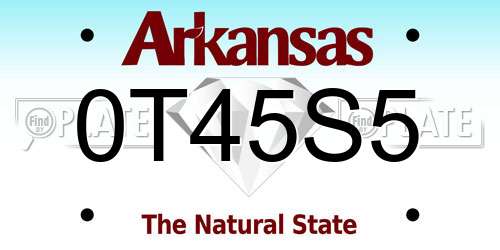 0T45S5 Arkansas License Plate