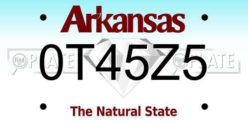 0T45Z5 Arkansas License Plate