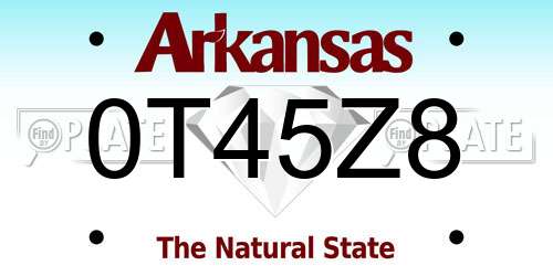 0T45Z8 Arkansas License Plate