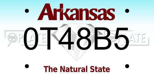 0T48B5 Arkansas License Plate