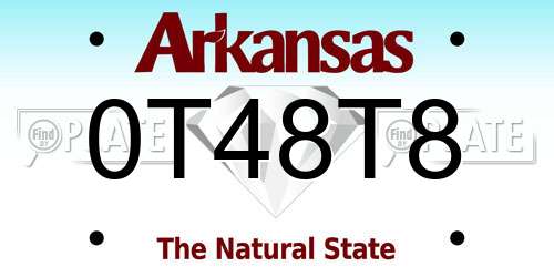 0T48T8 Arkansas License Plate