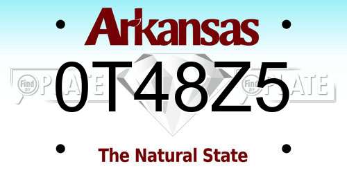 0T48Z5 Arkansas License Plate