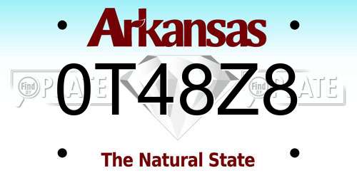 0T48Z8 Arkansas License Plate