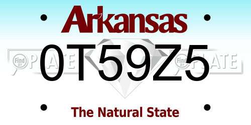 0T59Z5 Arkansas License Plate