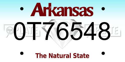 0T76548 Arkansas License Plate