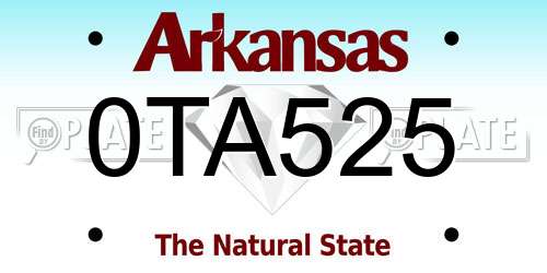 0TA525 Arkansas License Plate