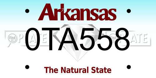 0TA558 Arkansas License Plate