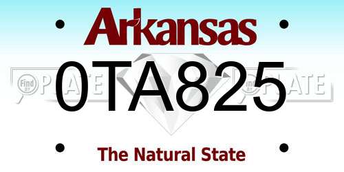 0TA825 Arkansas License Plate