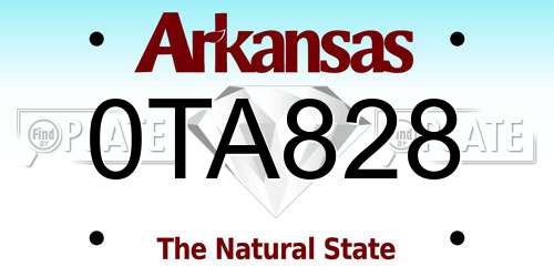 0TA828 Arkansas License Plate