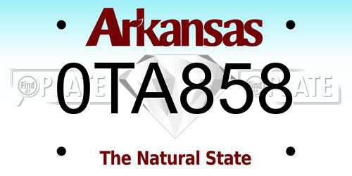 0TA858 Arkansas License Plate