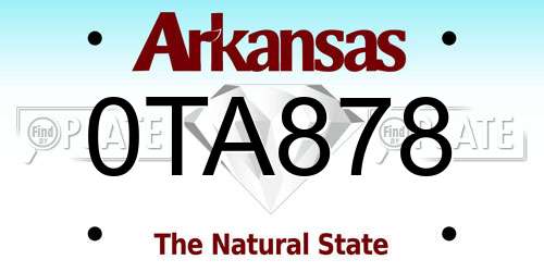 0TA878 Arkansas License Plate