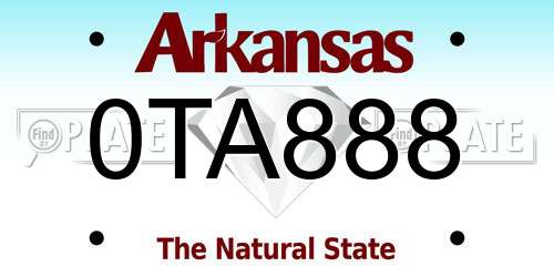 0TA888 Arkansas License Plate
