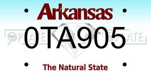 0TA905 Arkansas License Plate