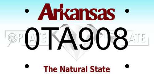 0TA908 Arkansas License Plate