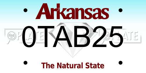0TAB25 Arkansas License Plate