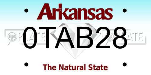 0TAB28 Arkansas License Plate