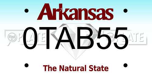 0TAB55 Arkansas License Plate