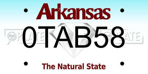 0TAB58 Arkansas License Plate