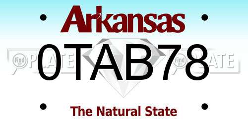 0TAB78 Arkansas License Plate