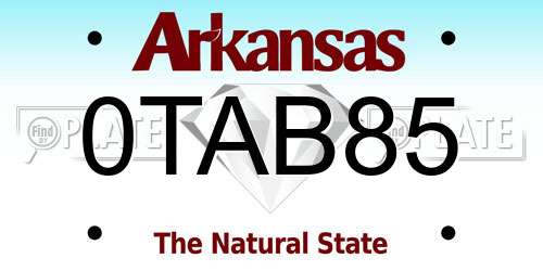 0TAB85 Arkansas License Plate