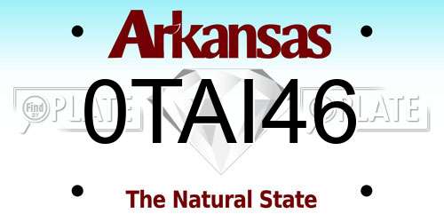 0TAI46 Arkansas License Plate