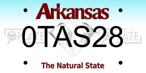 0TAS28 Arkansas License Plate