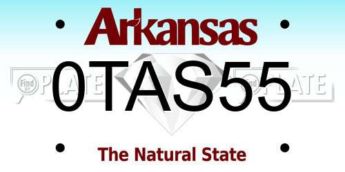 0TAS55 Arkansas License Plate
