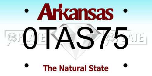 0TAS75 Arkansas License Plate