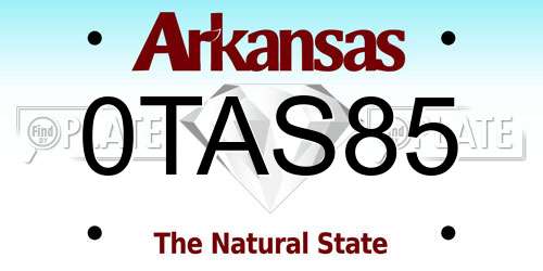 0TAS85 Arkansas License Plate