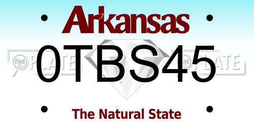 0TBS45 Arkansas License Plate