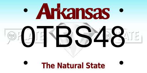 0TBS48 Arkansas License Plate