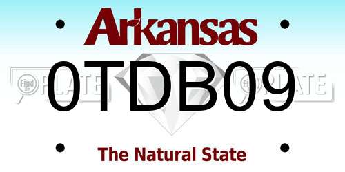 0TDB09 Arkansas License Plate