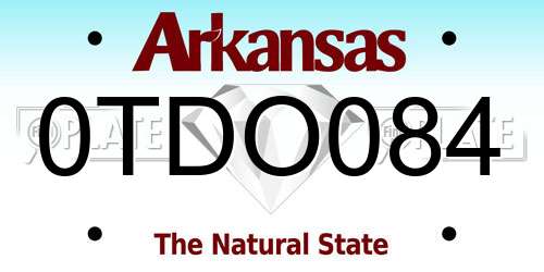 0TDO084 Arkansas License Plate