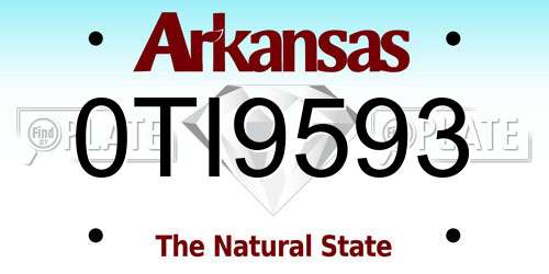 0TI9593 Arkansas License Plate
