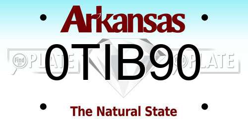 0TIB90 Arkansas License Plate