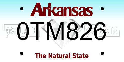 0TM826 Arkansas License Plate