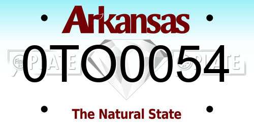 0TO0054 Arkansas License Plate