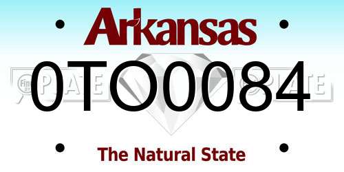 0TO0084 Arkansas License Plate