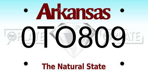 0TO809 Arkansas License Plate